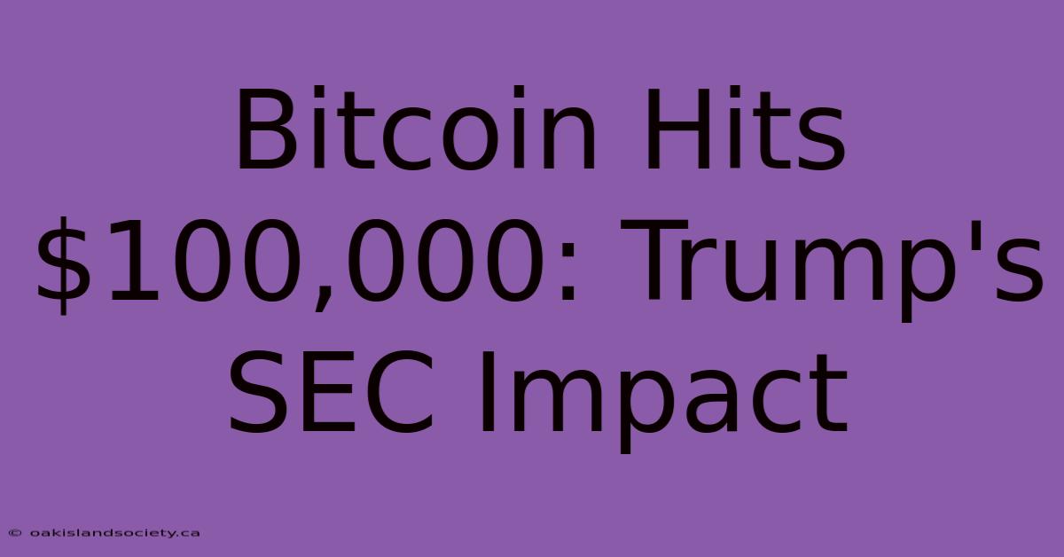 Bitcoin Hits $100,000: Trump's SEC Impact