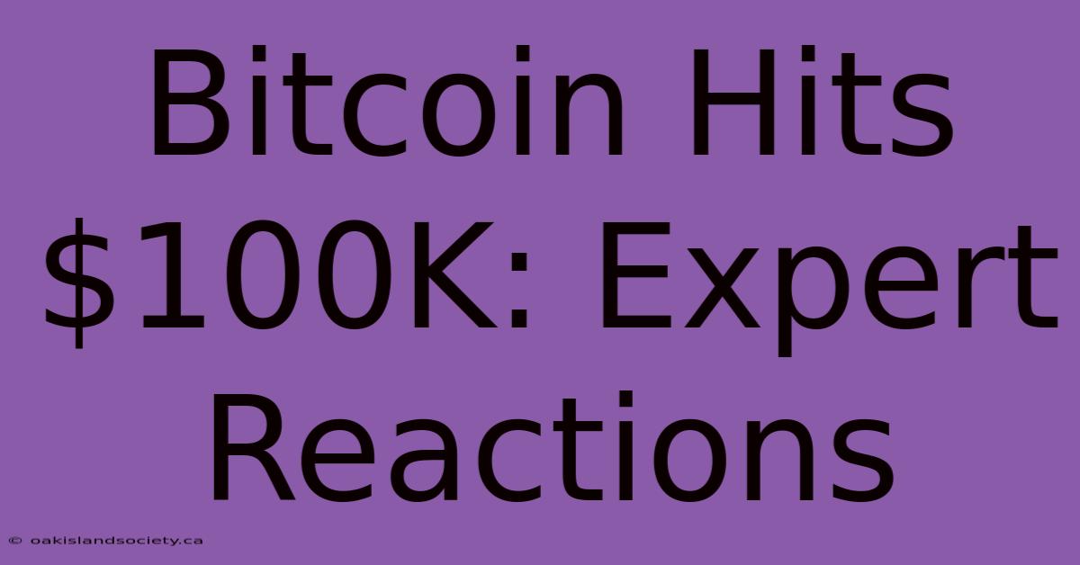 Bitcoin Hits $100K: Expert Reactions