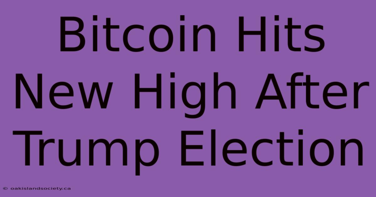 Bitcoin Hits New High After Trump Election 