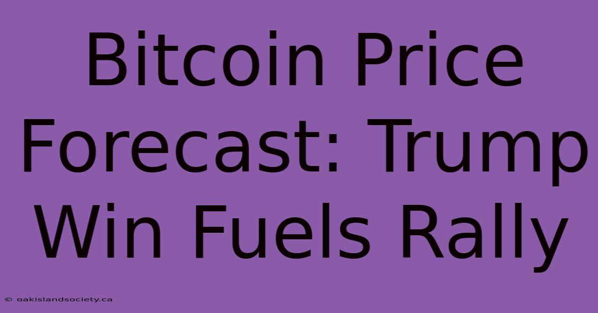 Bitcoin Price Forecast: Trump Win Fuels Rally