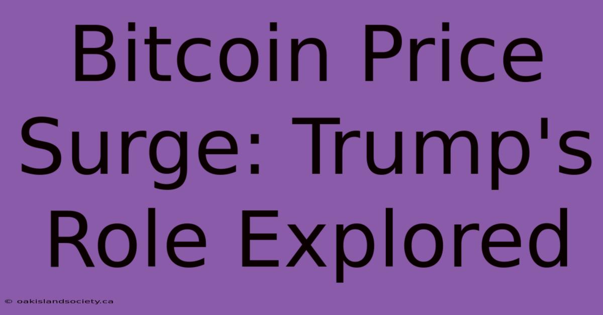 Bitcoin Price Surge: Trump's Role Explored 