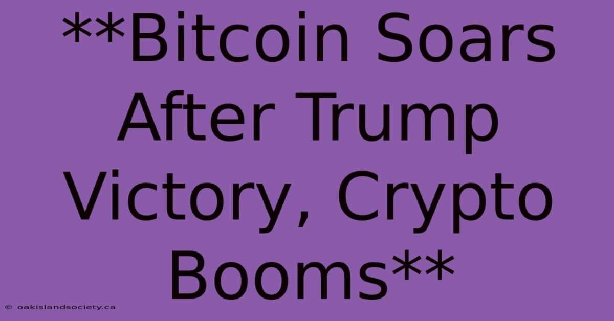 **Bitcoin Soars After Trump Victory, Crypto Booms**