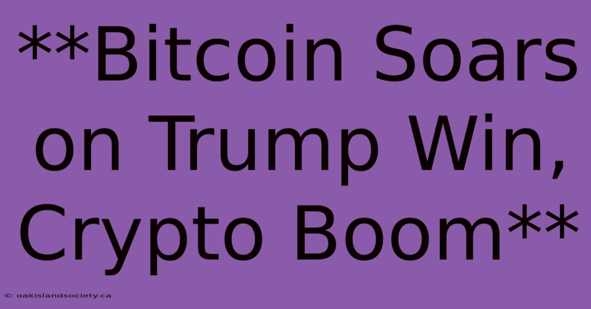 **Bitcoin Soars On Trump Win, Crypto Boom**