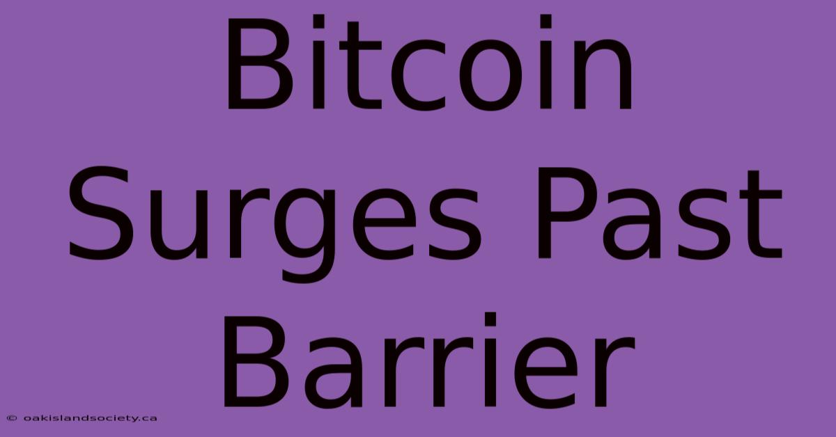 Bitcoin Surges Past Barrier