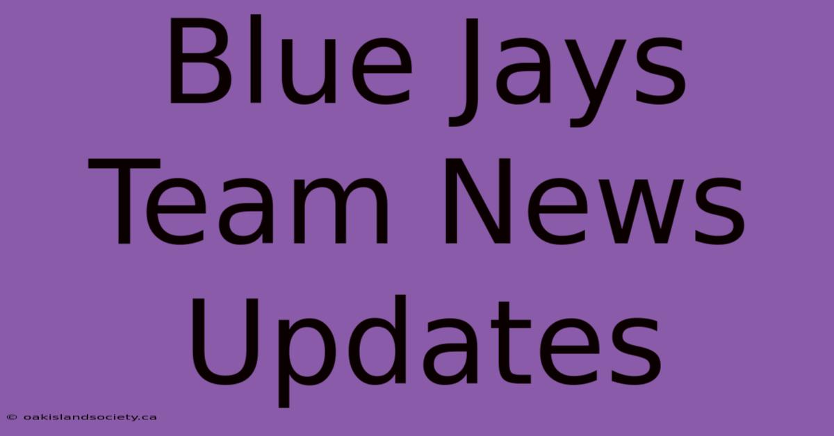 Blue Jays Team News Updates