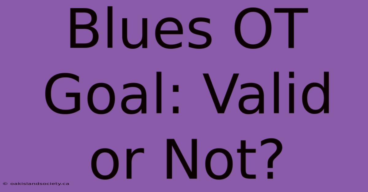 Blues OT Goal: Valid Or Not?