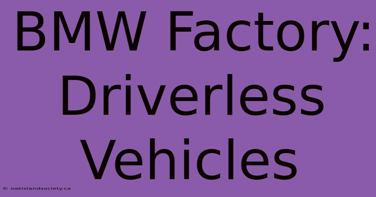 BMW Factory: Driverless Vehicles