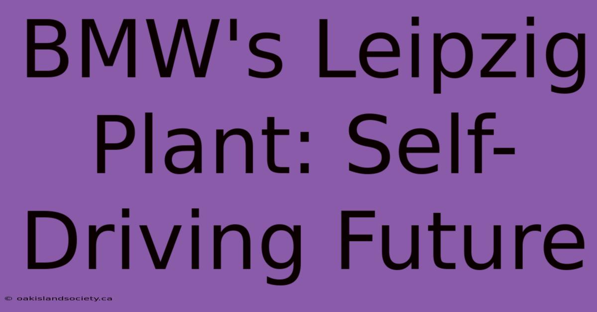 BMW's Leipzig Plant: Self-Driving Future