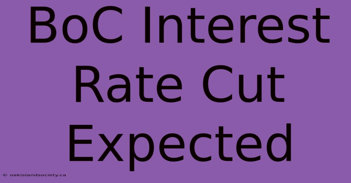 BoC Interest Rate Cut Expected