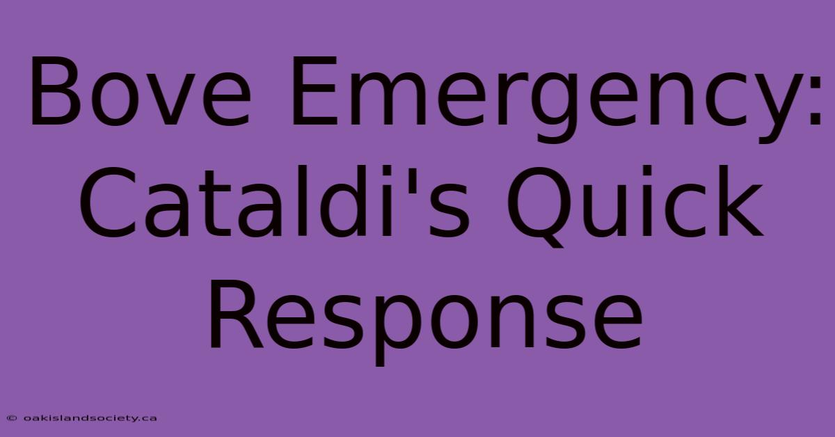 Bove Emergency: Cataldi's Quick Response