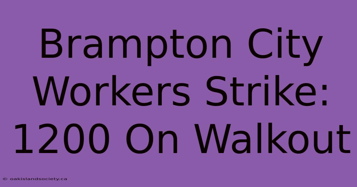 Brampton City Workers Strike: 1200 On Walkout