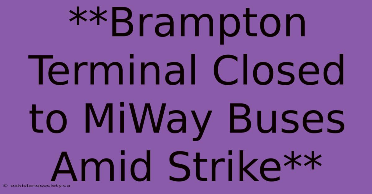 **Brampton Terminal Closed To MiWay Buses Amid Strike** 