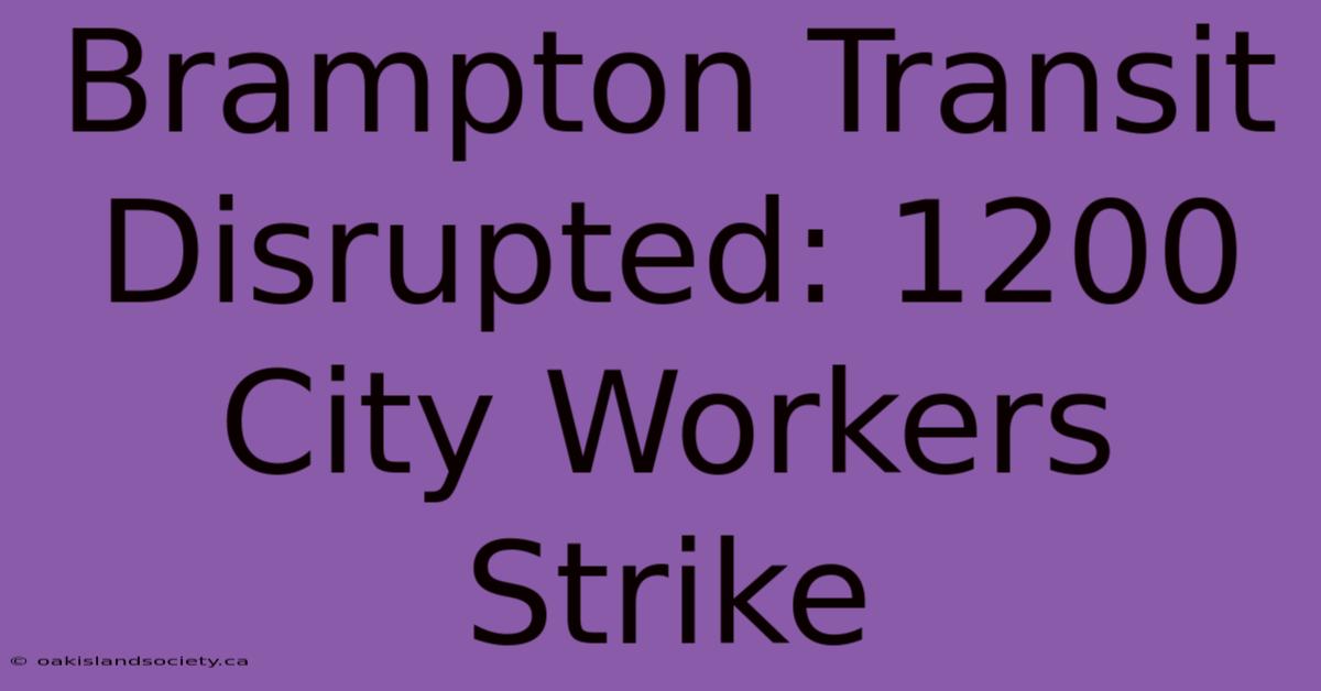 Brampton Transit Disrupted: 1200 City Workers Strike