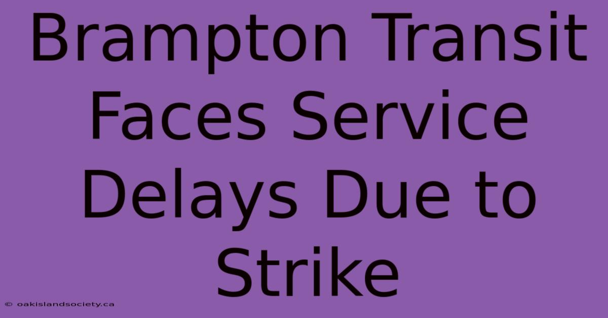 Brampton Transit Faces Service Delays Due To Strike 