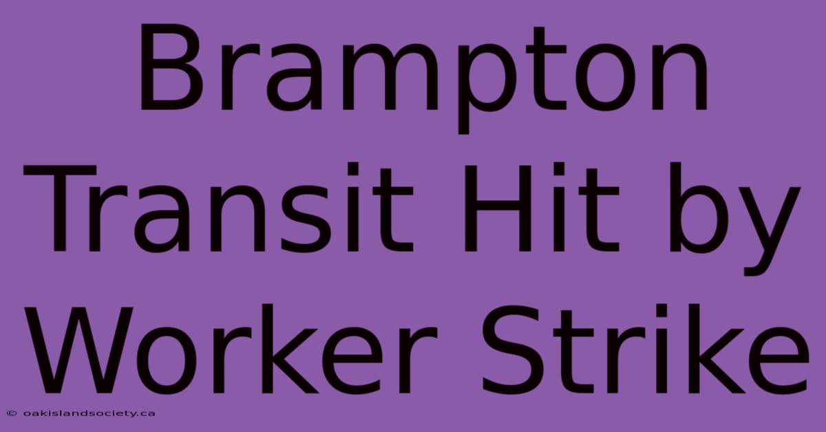 Brampton Transit Hit By Worker Strike 