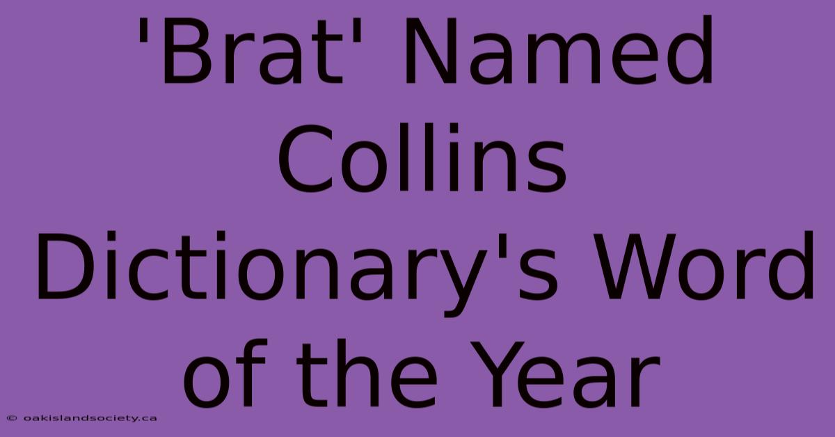 'Brat' Named Collins Dictionary's Word Of The Year