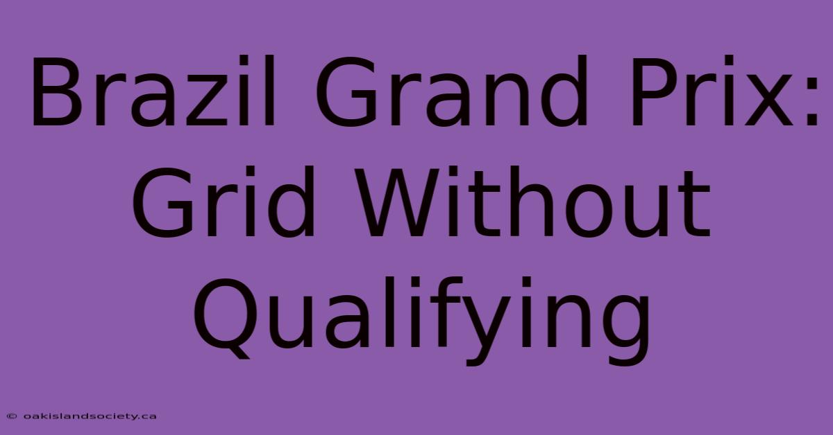 Brazil Grand Prix: Grid Without Qualifying 