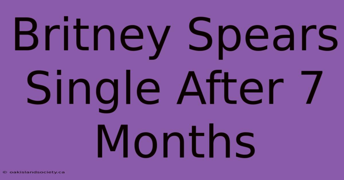 Britney Spears Single After 7 Months