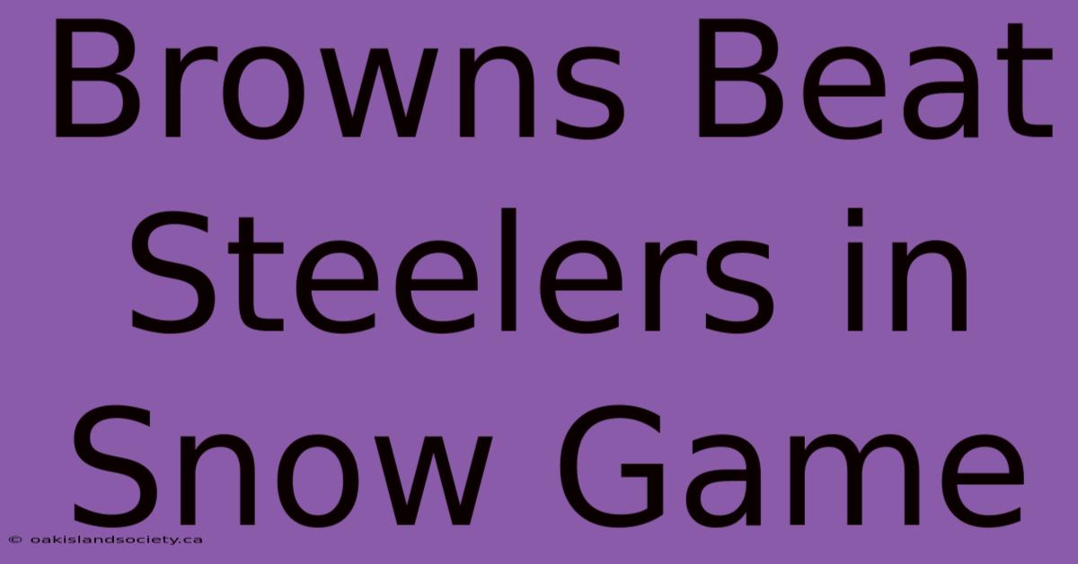 Browns Beat Steelers In Snow Game