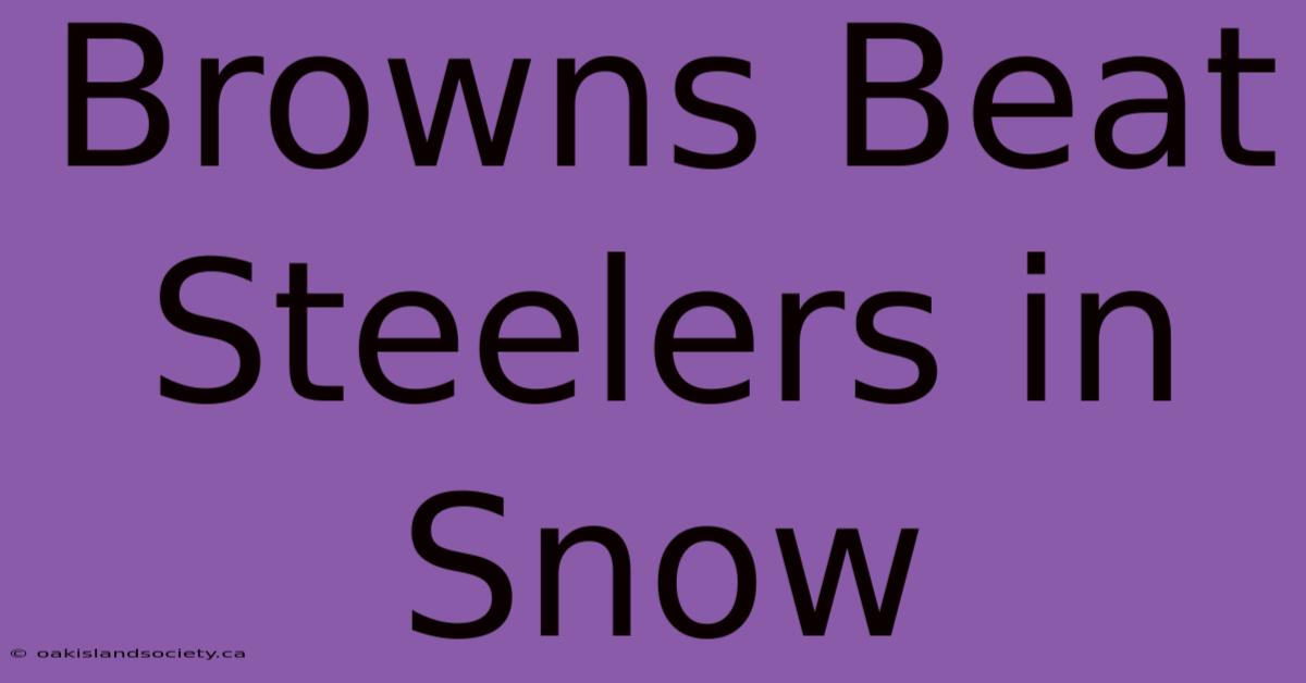 Browns Beat Steelers In Snow