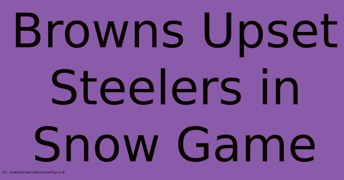 Browns Upset Steelers In Snow Game