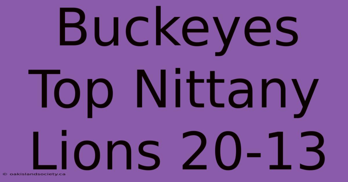 Buckeyes Top Nittany Lions 20-13