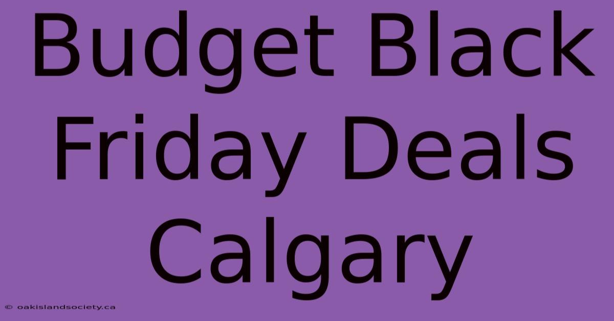 Budget Black Friday Deals Calgary