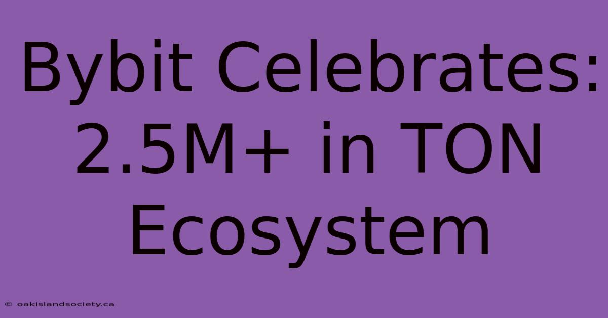 Bybit Celebrates: 2.5M+ In TON Ecosystem