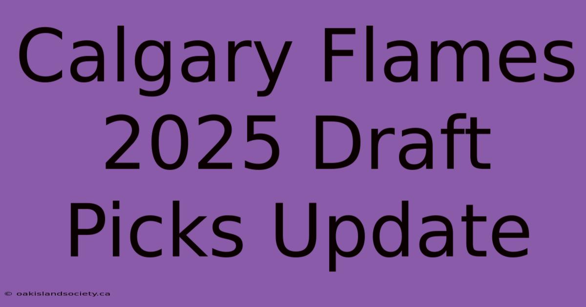 Calgary Flames 2025 Draft Picks Update