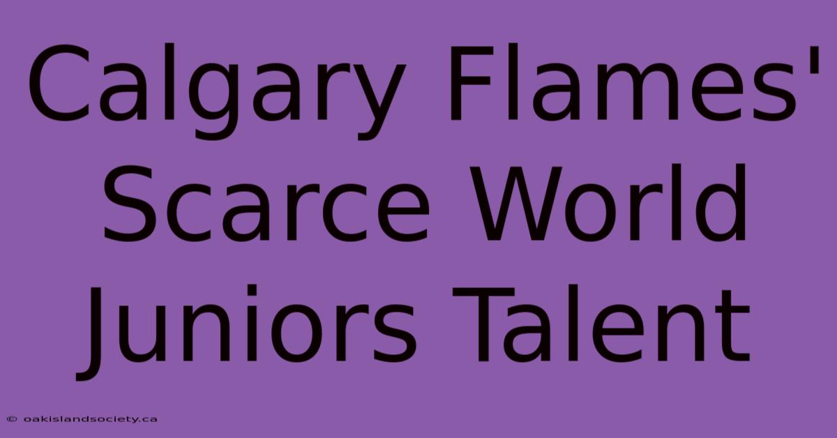 Calgary Flames' Scarce World Juniors Talent