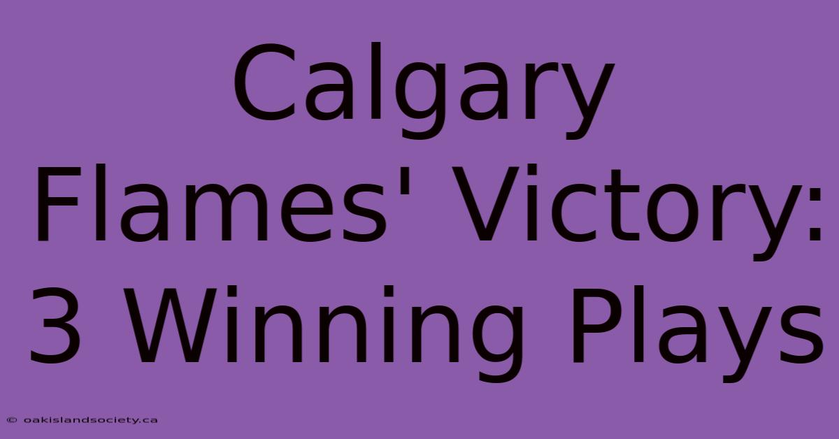 Calgary Flames' Victory: 3 Winning Plays