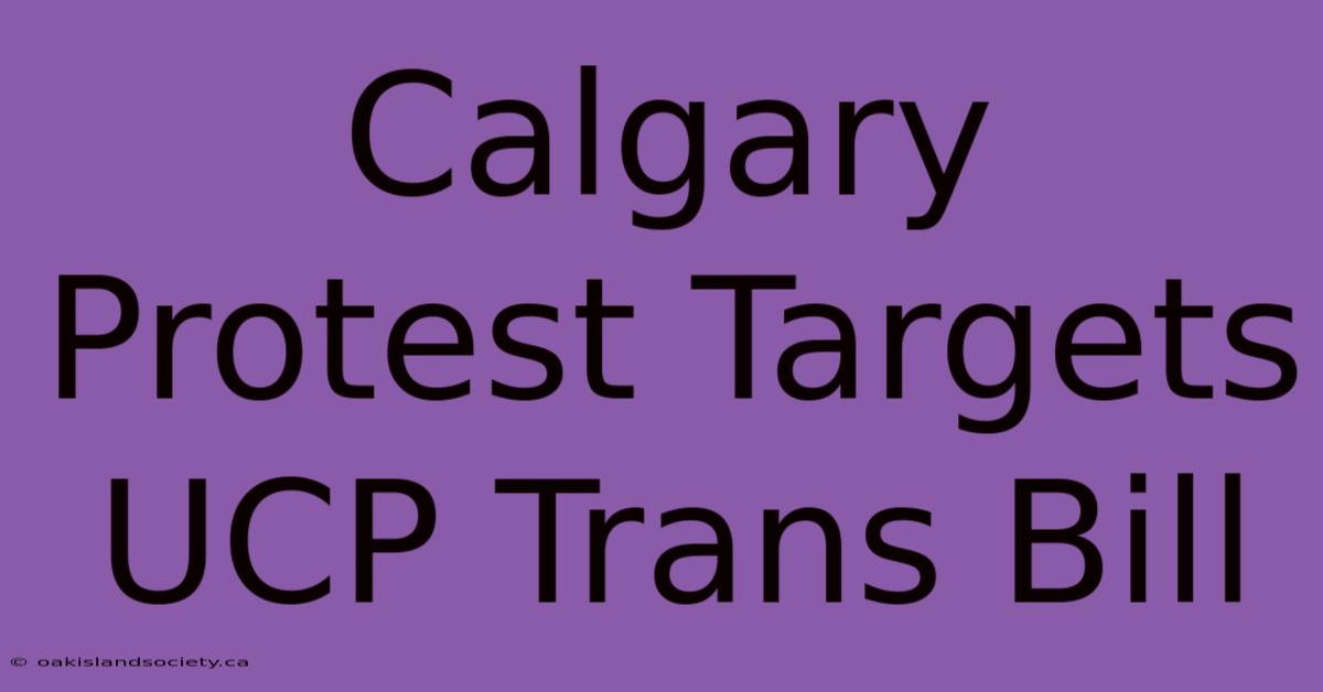 Calgary Protest Targets UCP Trans Bill