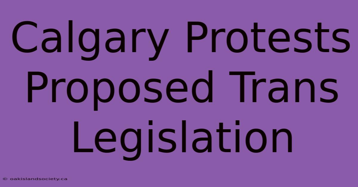 Calgary Protests Proposed Trans Legislation