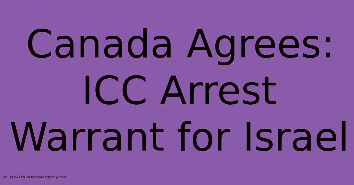 Canada Agrees: ICC Arrest Warrant For Israel