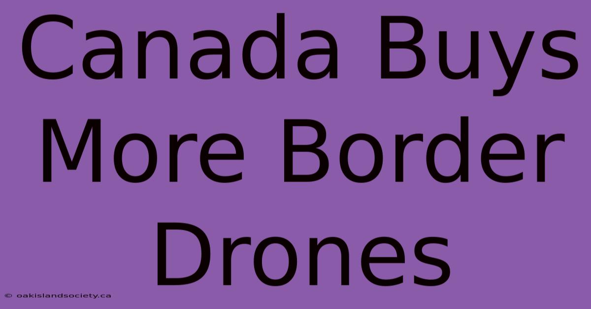 Canada Buys More Border Drones