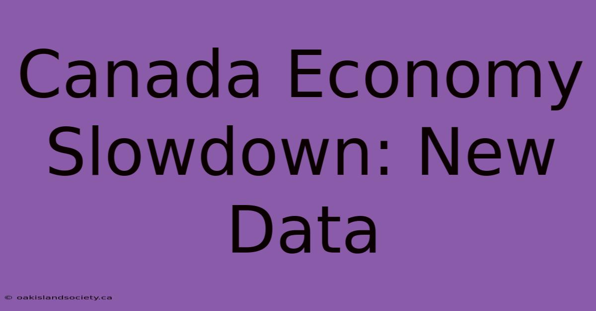 Canada Economy Slowdown: New Data