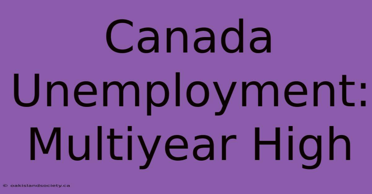 Canada Unemployment: Multiyear High