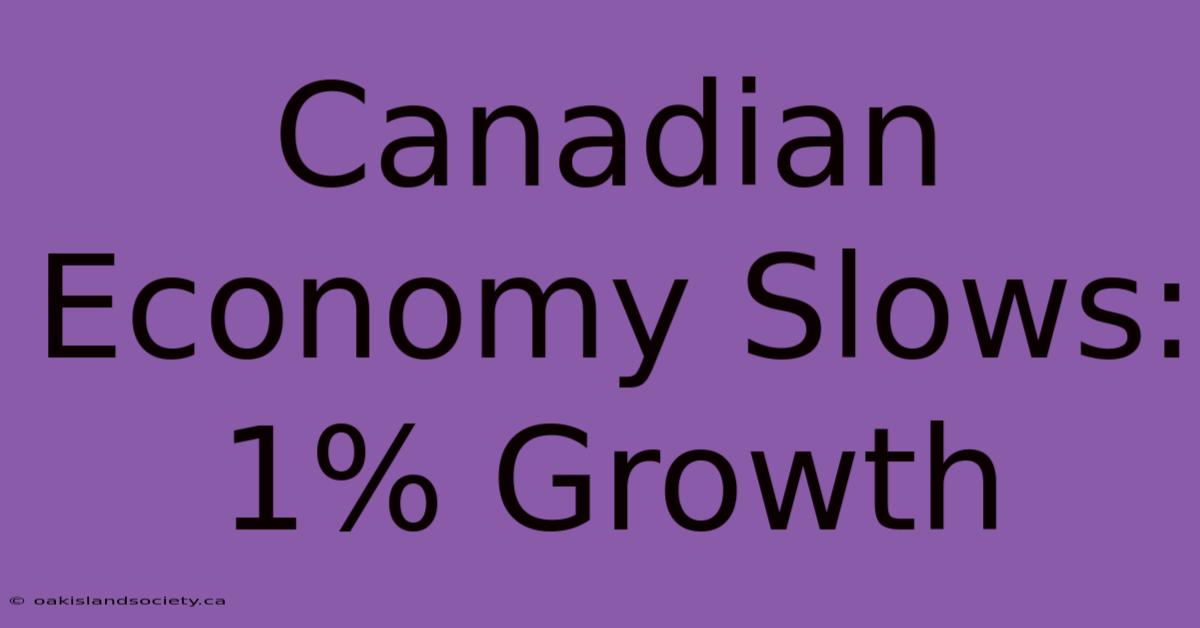 Canadian Economy Slows: 1% Growth