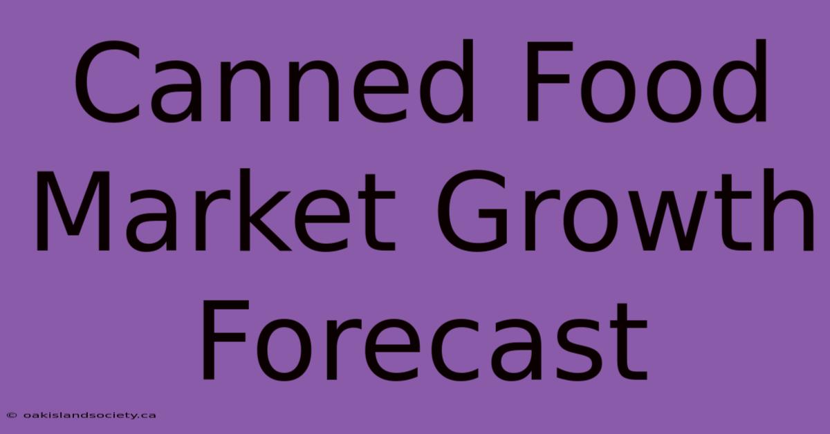 Canned Food Market Growth Forecast