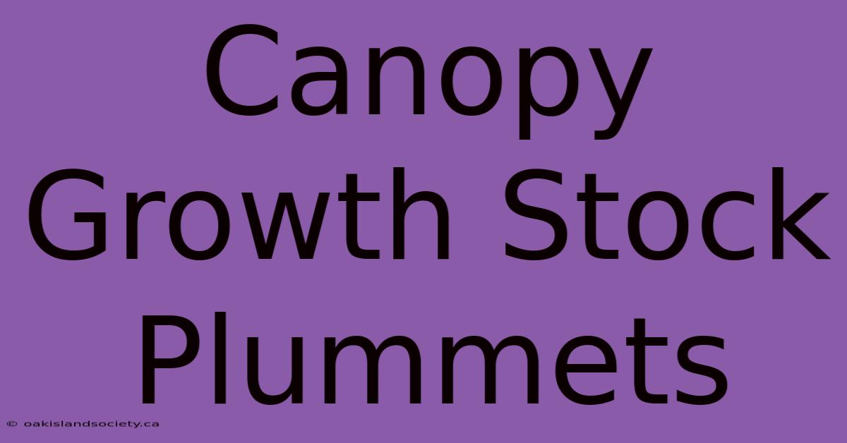 Canopy Growth Stock Plummets