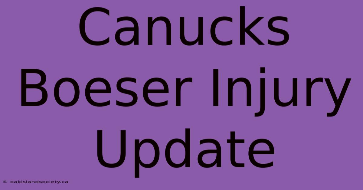 Canucks Boeser Injury Update