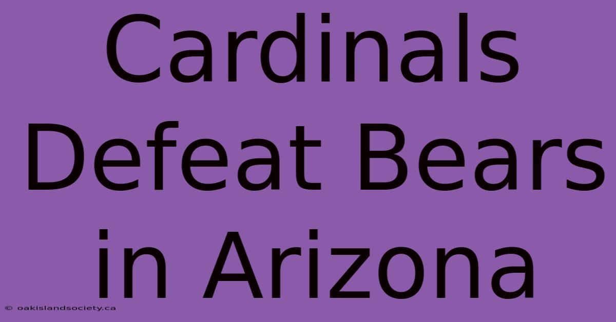 Cardinals Defeat Bears In Arizona