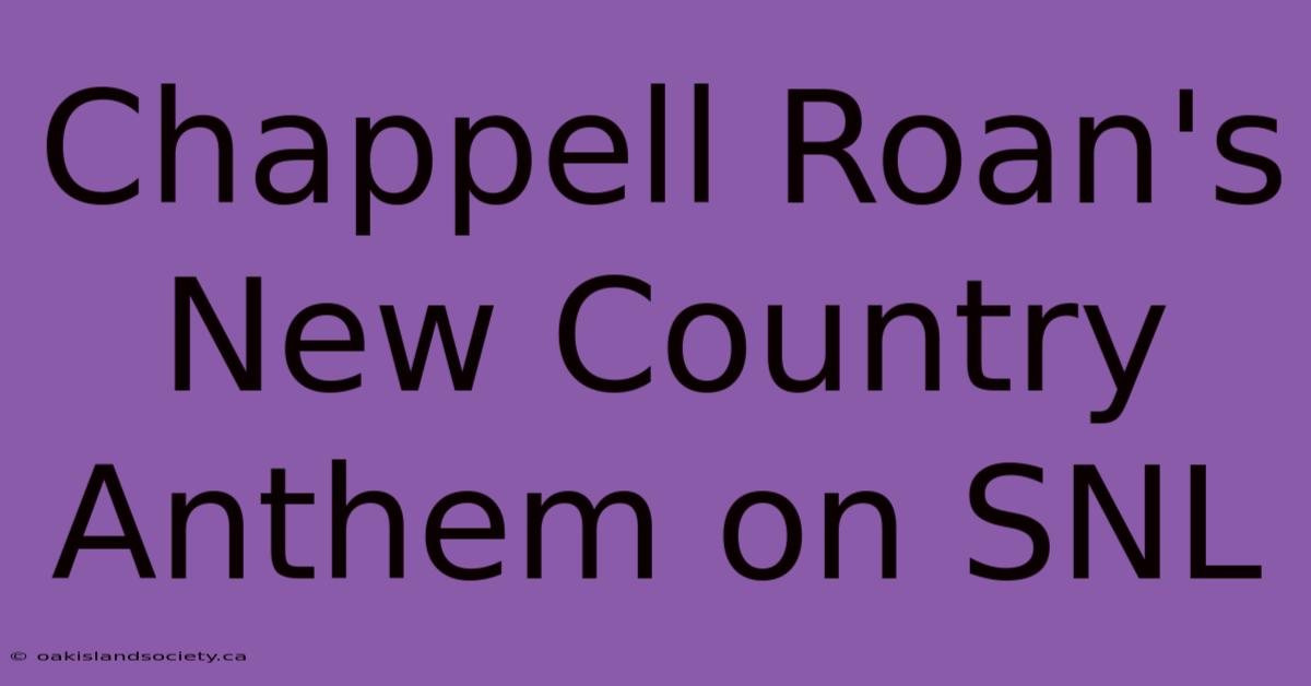 Chappell Roan's New Country Anthem On SNL