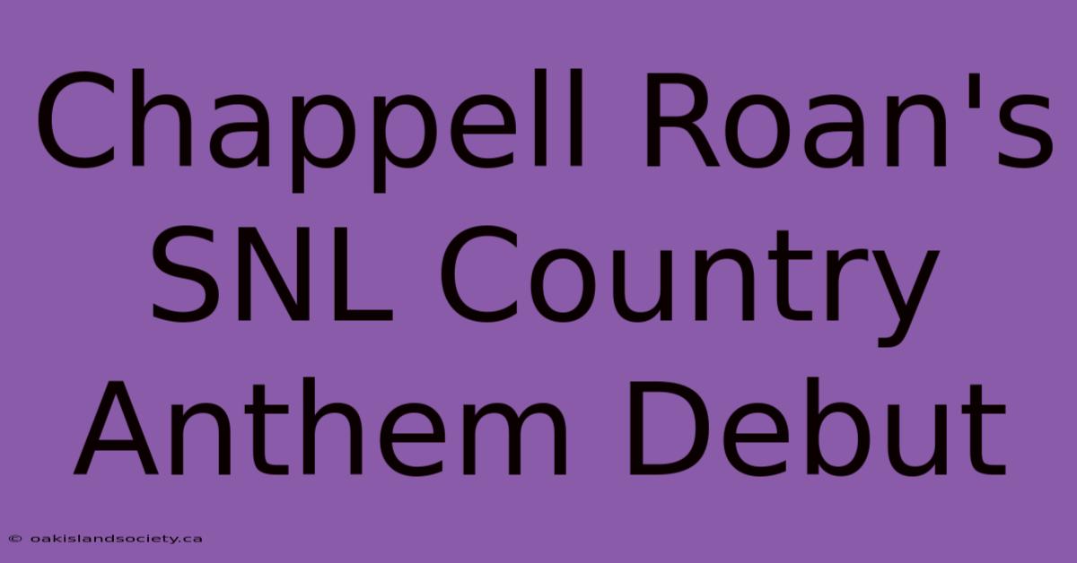 Chappell Roan's SNL Country Anthem Debut