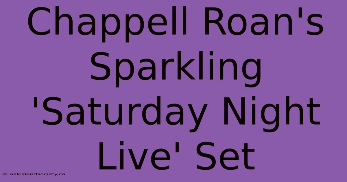 Chappell Roan's Sparkling 'Saturday Night Live' Set