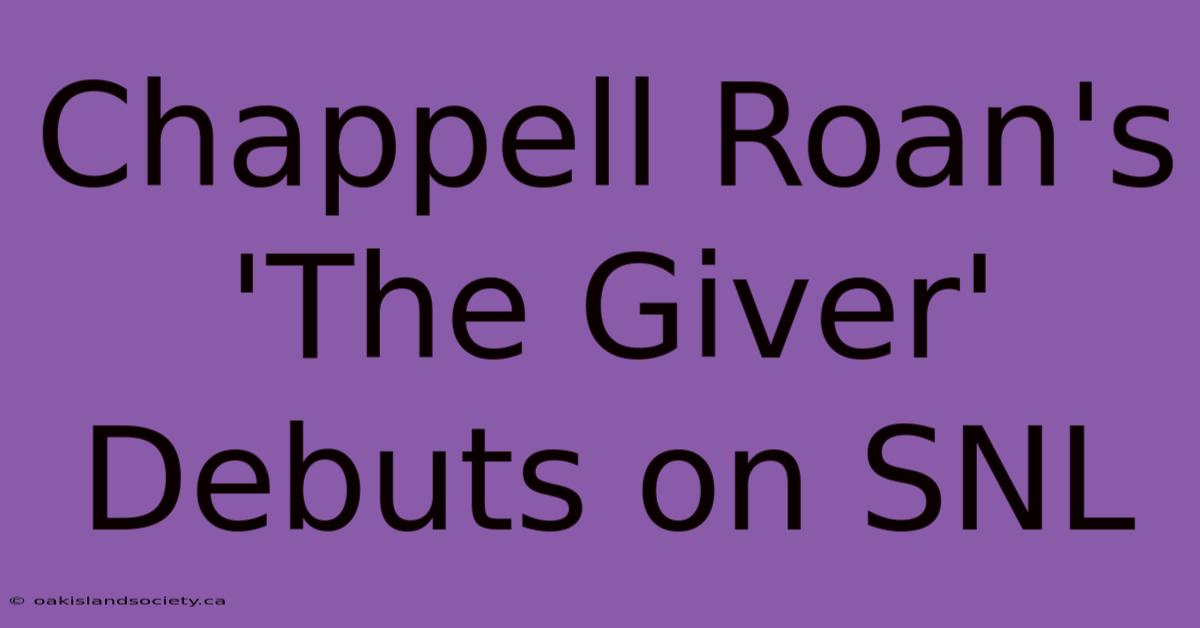 Chappell Roan's 'The Giver' Debuts On SNL