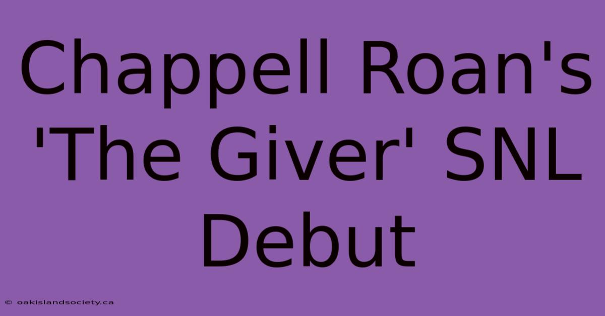 Chappell Roan's 'The Giver' SNL Debut