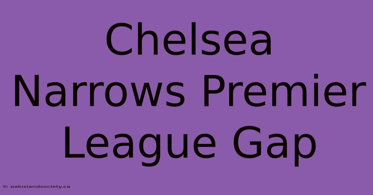 Chelsea Narrows Premier League Gap