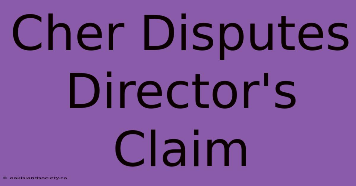 Cher Disputes Director's Claim