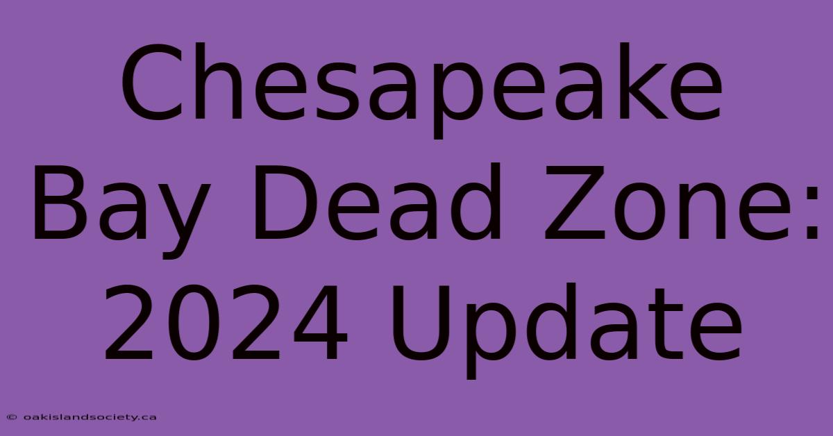 Chesapeake Bay Dead Zone: 2024 Update